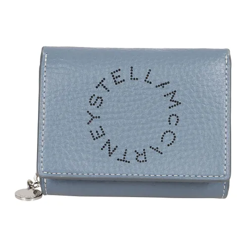 Stella McCartney , Embossed Grainy Mat Trifold Wallet ,Blue female, Sizes: ONE SIZE