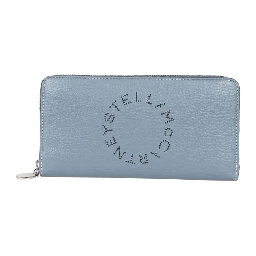 Stella McCartney , Embossed Grainy Mat Zip Wallet ,Blue female, Sizes: ONE SIZE