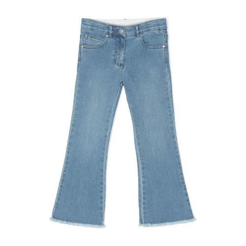 Stella McCartney , Frayed Hem Denim Blue Jeans ,Blue female, Sizes: