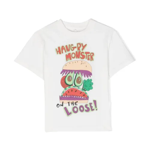 Stella McCartney , Graphic Print Crew Neck T-shirt ,White male, Sizes: