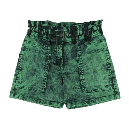 Stella McCartney , Green Acid Denim Kids Shorts ,Green female, Sizes: