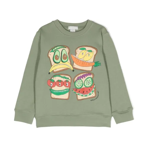 Stella McCartney , Green Printed Sweatshirt with Illustration Print ,Green male, Sizes: