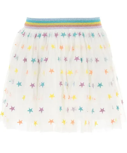 Stella Mccartney Kids Girls Rainbow and Star Print Skirt White