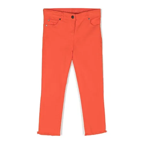 Stella McCartney , Kids Orange Cotton Trousers ,Orange female, Sizes: