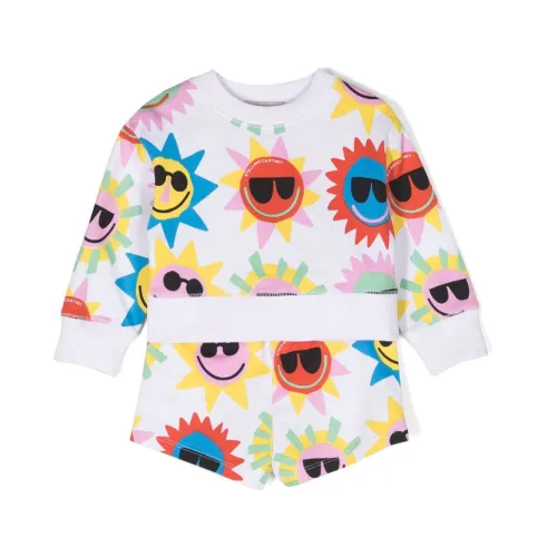 Stella McCartney , Kids Sun Print Sweatshirt and Shorts Set ,Multicolor female, Sizes: