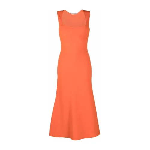 Stella McCartney , Knit Midi Dress ,Orange female, Sizes: