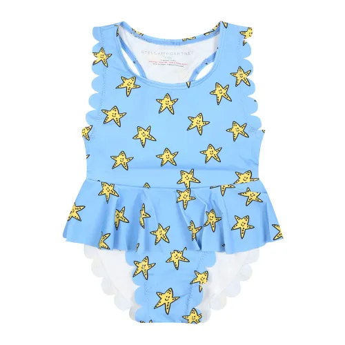 Stella McCartney , Light Blue One-Piece Swimsuit with Starfish Embellishment ,Blue female, Sizes: