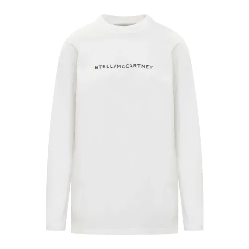 Stella McCartney , Logo Print Long Sleeve T-Shirt ,White female, Sizes:
