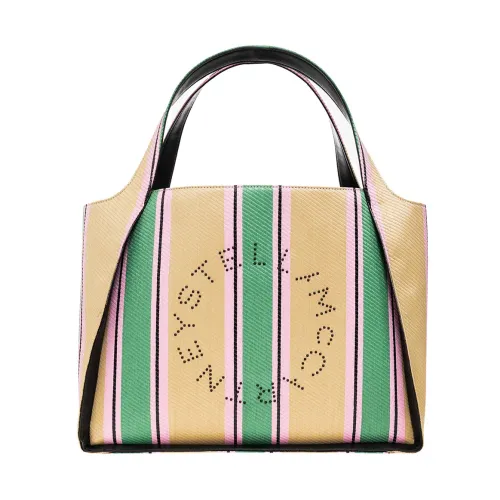 Stella McCartney , Logo Shopper Bag ,Beige female, Sizes: ONE SIZE