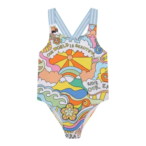 Stella McCartney , Multicolor Kids Swimsuit with Crossed Straps ,Multicolor female, Sizes: