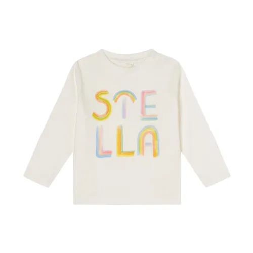 Stella McCartney , Multicolored Logo Long Sleeve T-Shirt ,White female, Sizes: