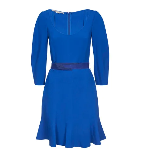 Stella McCartney , Occasion Dress with Three-Quarter Sleeves ,Blue female, Sizes: