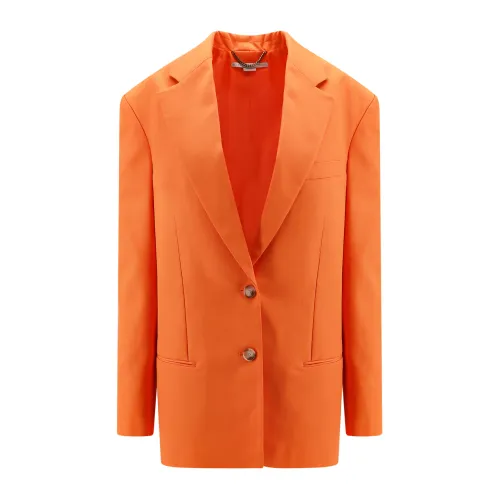 Stella McCartney , Orange Single-Breasted Blazer ,Orange female, Sizes: