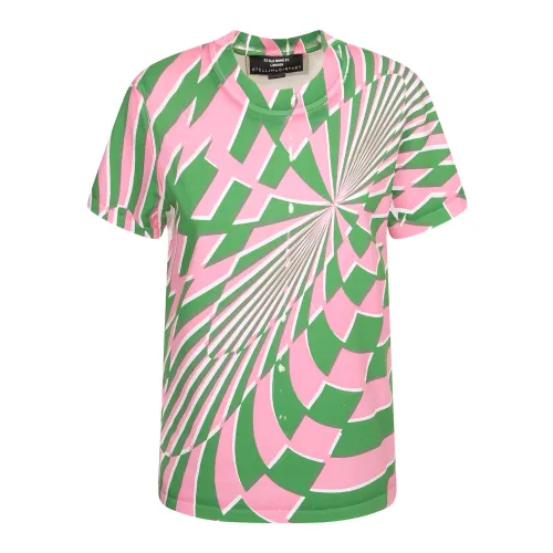 Stella McCartney , Printed Cotton T-Shirt ,Green female, Sizes:
