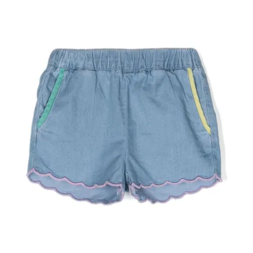 Stella McCartney , Scalloped Denim Shorts ,Blue female, Sizes:
