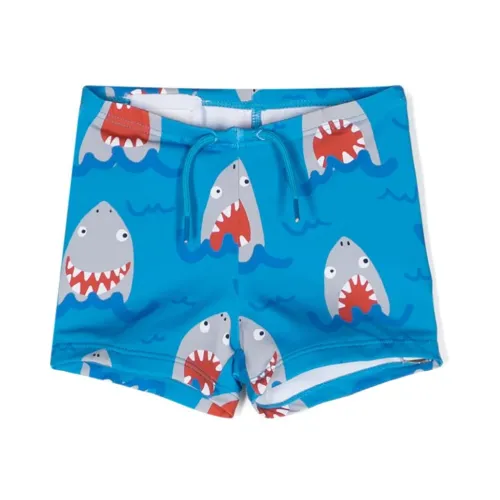Stella McCartney , Shark Print Swimsuit, Sky Blue, Stretch Design ,Blue male, Sizes: