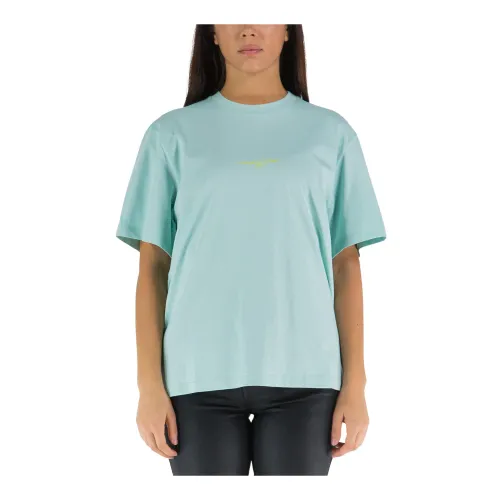 Stella McCartney , Short Sleeve Cotton Jersey T-Shirt for Women ,Green female, Sizes: