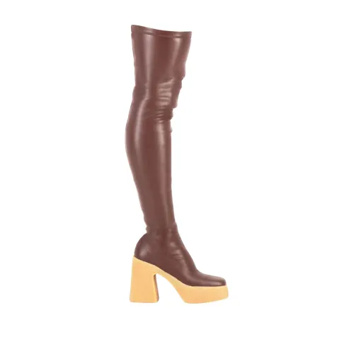 Stella McCartney , Skyla Stretch Over-the-Knee Boots ,Brown female, Sizes: