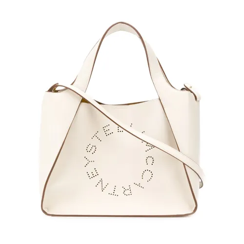Stella McCartney , Small Logo Tote Bag ,Beige female, Sizes: ONE SIZE