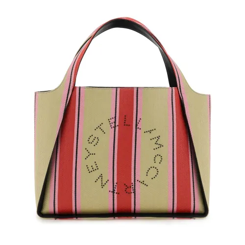 Stella McCartney , Striped Raffia Tote Bag with Stella Logo ,Multicolor female, Sizes: ONE SIZE
