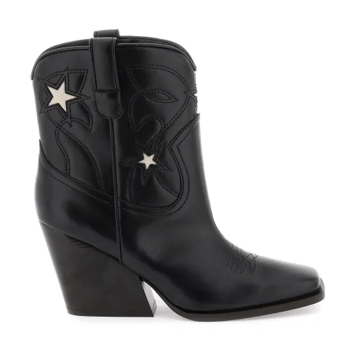 Stella McCartney , Texan Ankle Boots with Star Embroidery ,Black female, Sizes: