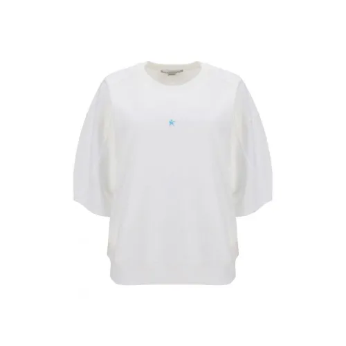 Stella McCartney , White Cotton Sweatshirt with Short Sleeve ,White female, Sizes: