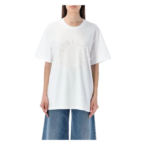 Stella McCartney , White Diamant Logo T-Shirt for Women ,White female, Sizes: