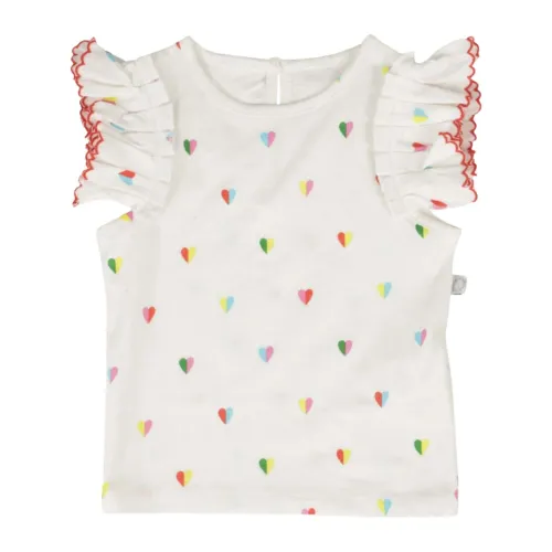 Stella McCartney , White Kids T-shirt with Multicolor Heart Print ,White female, Sizes: