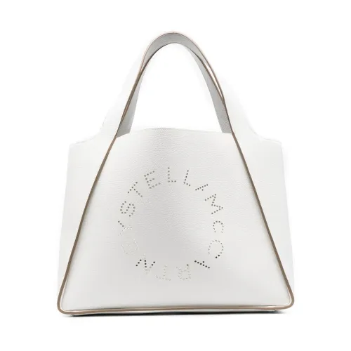 Stella McCartney , White Perforated Logo Detail Bag ,White female, Sizes: ONE SIZE