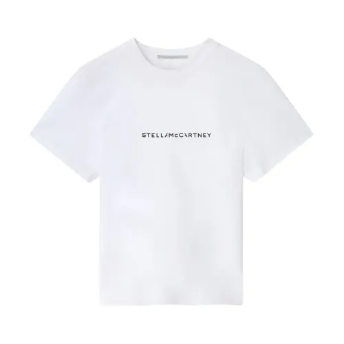 Stella McCartney , White T-shirts and Polos with Black Let ,White female, Sizes: