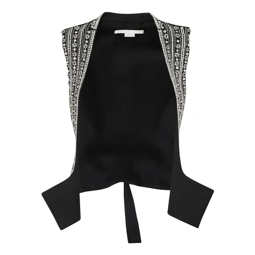 Stella McCartney , Women's Clothing Waistcoats Black Ss24 ,Gray female, Sizes: