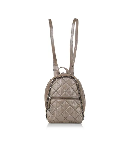 Stella McCartney Womens Vintage Quilted Leather Falabella Backpack Brown - Beige - One Size