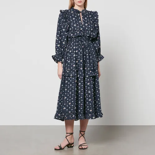 Stella Nova Barbara Floral-Print Cotton Midi Dress - DK 36/