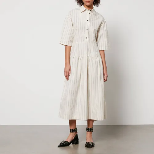 Stella Nova Striped Cotton-Poplin Midi Dress - DK 34/