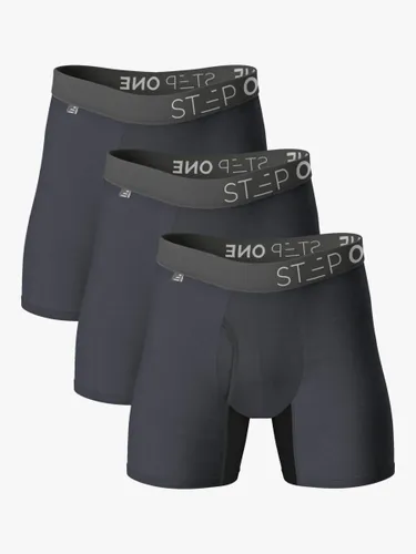 Step One Bamboo Boxer Briefs With Fly, Pack of 3 - Smoking Guns - Male
