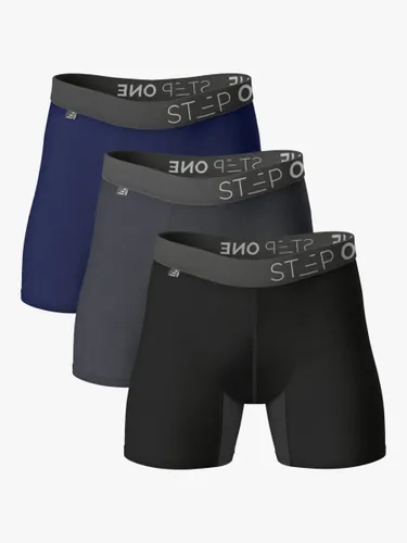 Step One Bamboo Trunks, Pack of 3 - Black/Grey/Navy - Male
