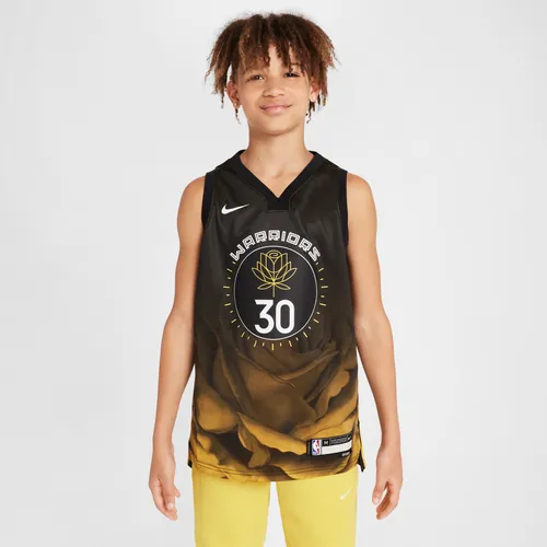 Stephen Curry Golden State Warriors City Edition Older Kids' Nike Dri-FIT NBA Swingman Jersey - Black - Polyester