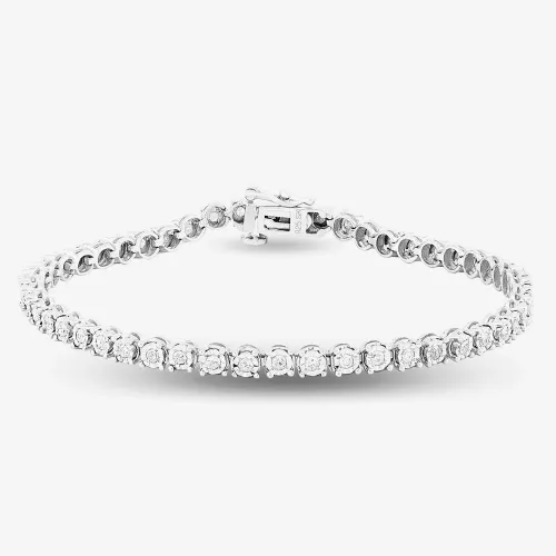Sterling Silver 1.00ct Diamond Tennis Bracelet THB18706-100