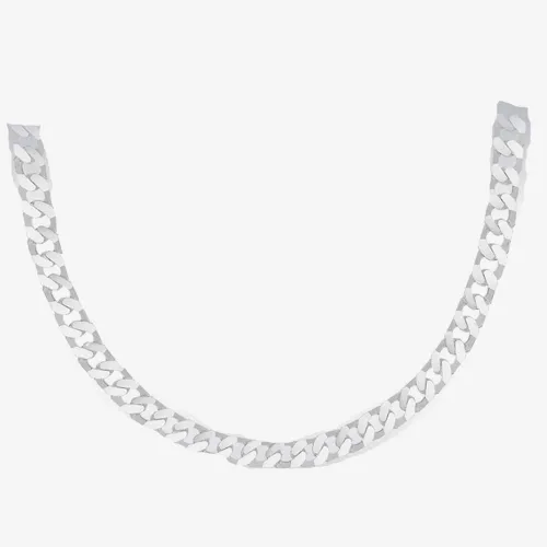Sterling Silver 18 Inch Flat Square Curb Necklace 8.13.7014