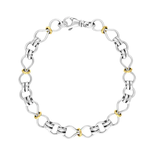 Sterling Silver 18ct Yellow Gold Figure of Eight Bracelet