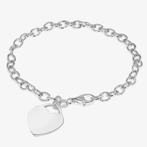 Sterling Silver 19cm Heart Charm Bracelet 8.24.6602