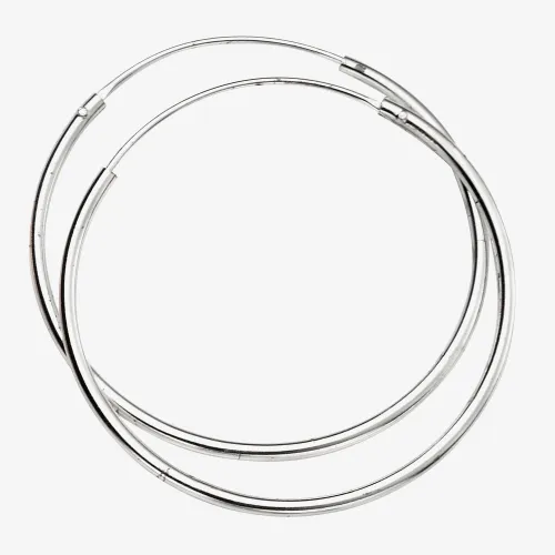 Sterling Silver 30mm x 1.5mm Hoop Earrings H244
