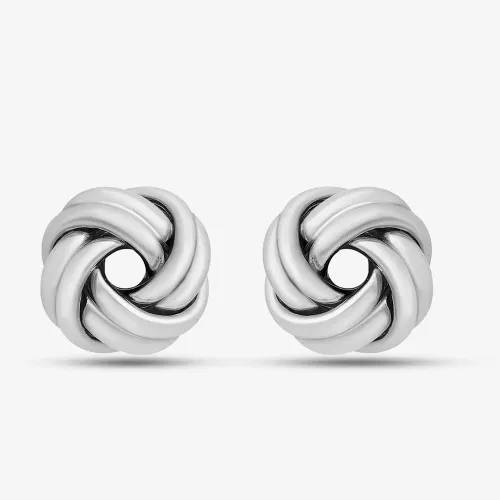 Sterling Silver 8.2mm Double Knot Stud Earrings 8.55.6389