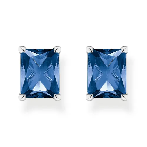Sterling Silver Blue Cubic Zirconia Ocean Vibes Earrings