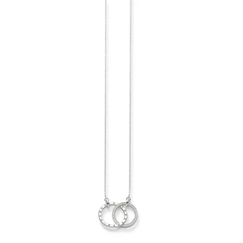 Sterling Silver Cubic Zirconia 55-60cm Interlocking Necklace