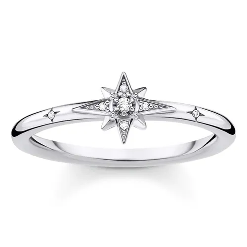 Sterling Silver Cubic Zirconia Cosmo Star Ring - Ring Size L