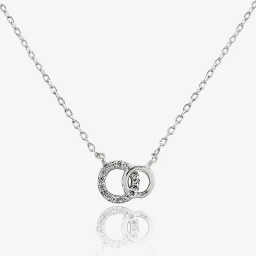 Sterling Silver Cubic Zirconia Linked Circles Necklace N611072