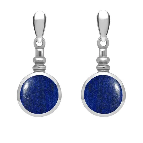 Sterling Silver Lapis Lazuli Bottle Top Drop Earrings - Option1 Value Silver