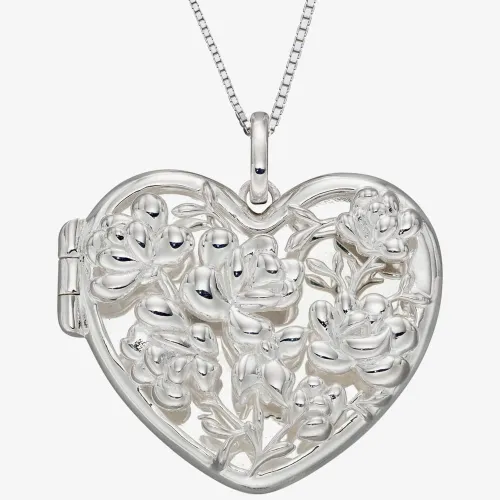 Sterling Silver Ornate Heart Locket Necklace P5057 N2323