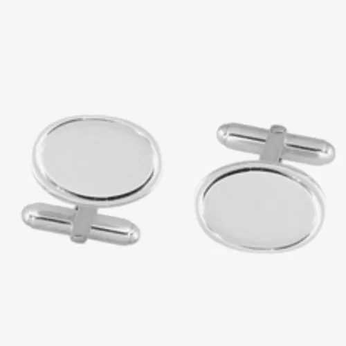 Sterling Silver Oval Edged Toggle Cufflinks LH42 T/L